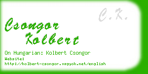 csongor kolbert business card